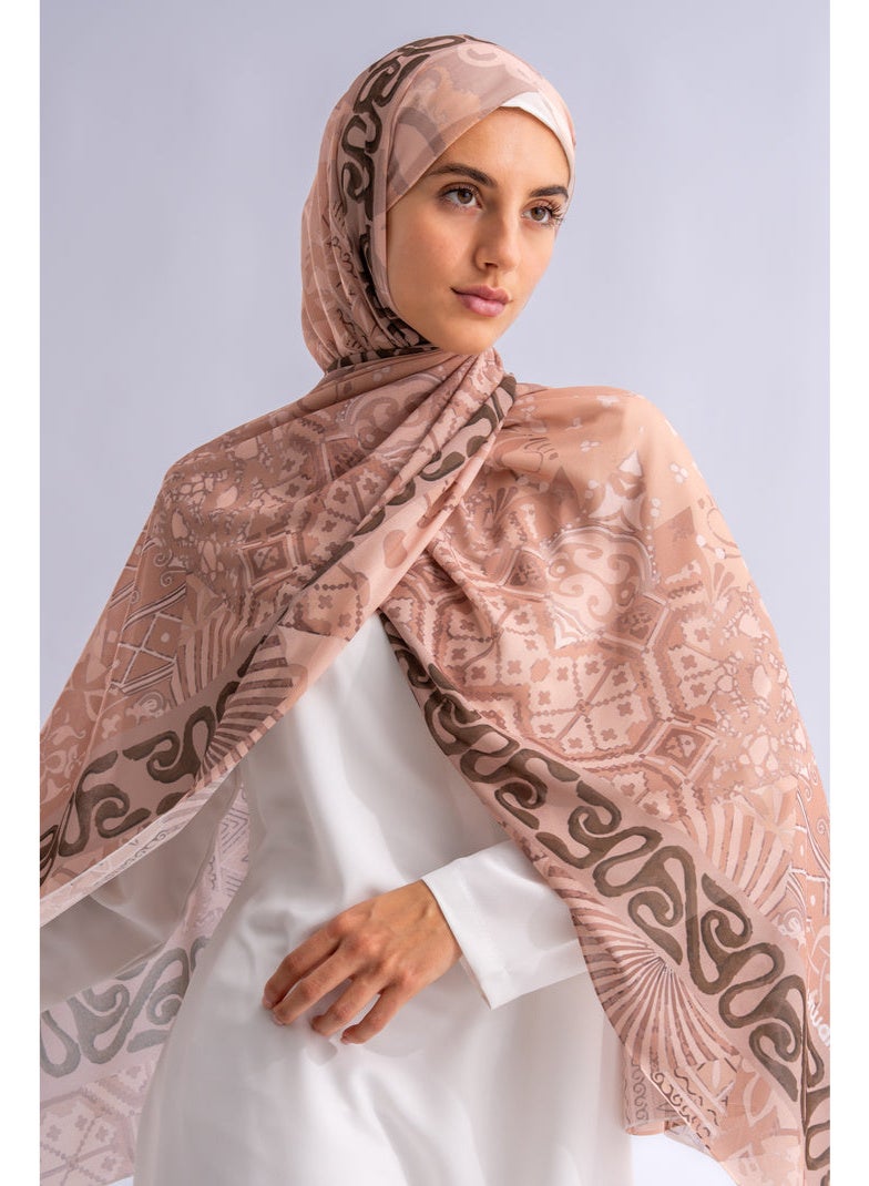 Alamki Women Hijab Rose Dune Printed Chiffon - Image 2